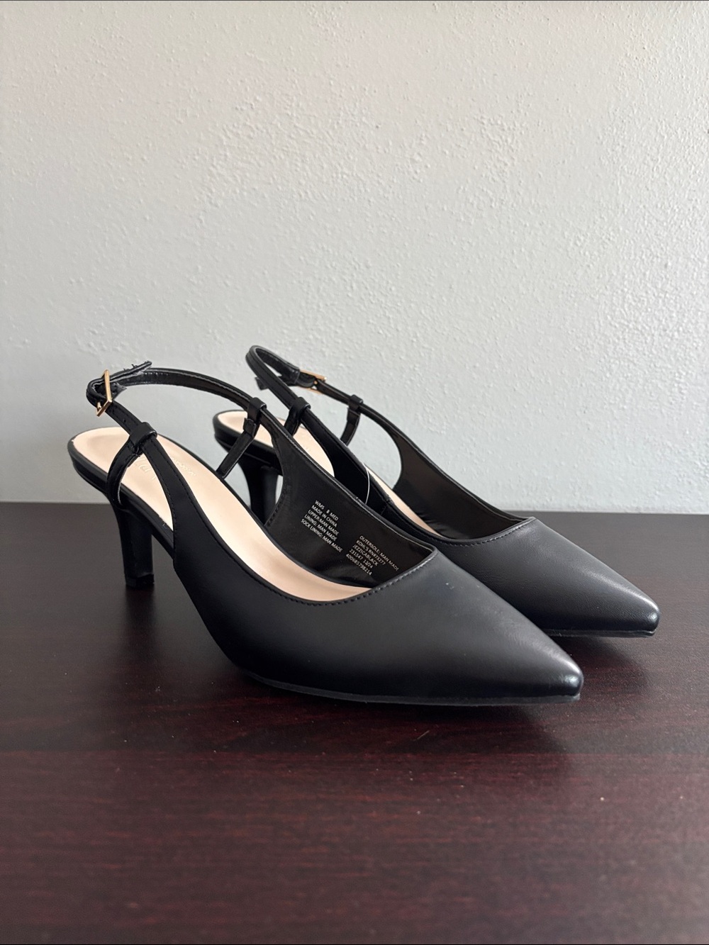 Apt. 9 Black Pointed Leather Slingback Mules - Picture 4 of 16